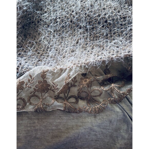 NWT INDIGO THREAD CO. Mixed Fabrics Brown Asymmetrical Lagenlook Tunic XL - Picture 11 of 11